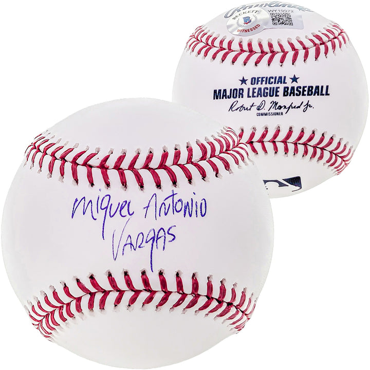 Miguel Vargas Signed MLB Baseball Dodgers, White Sox Full Name Beckett Wit