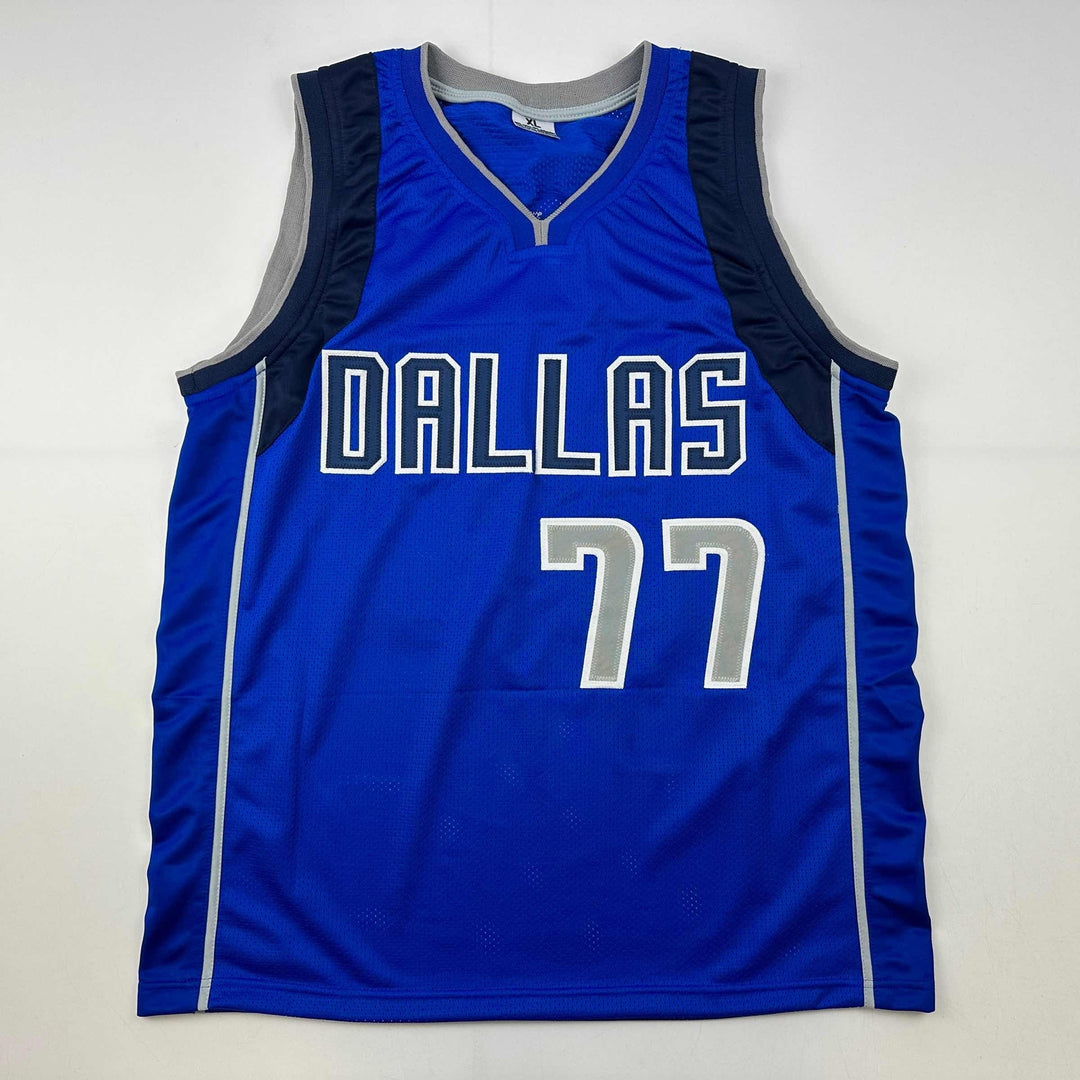 Facsimile Autographed Luka Doncic Dallas Blue Reprint Laser Auto Jersey Men's XL