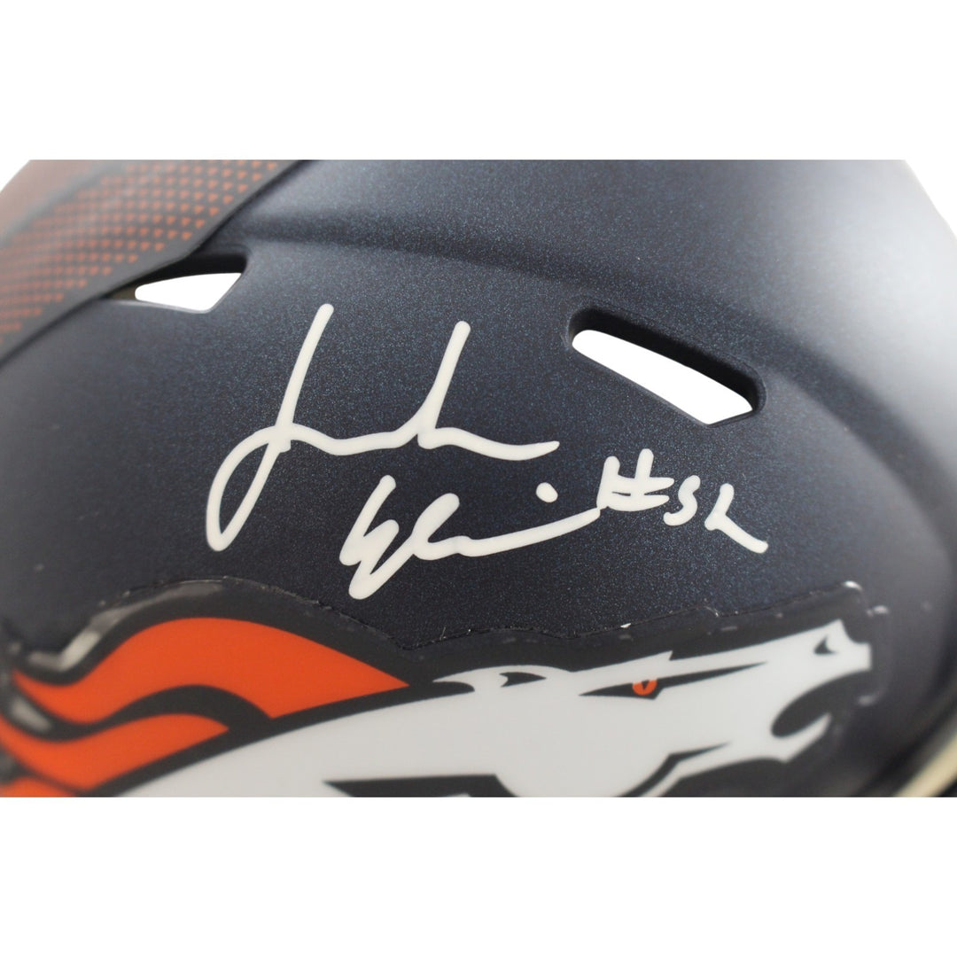 Jonah Elliss Autographed/Signed Denver Broncos Mini Helmet Beckett Witness 58256