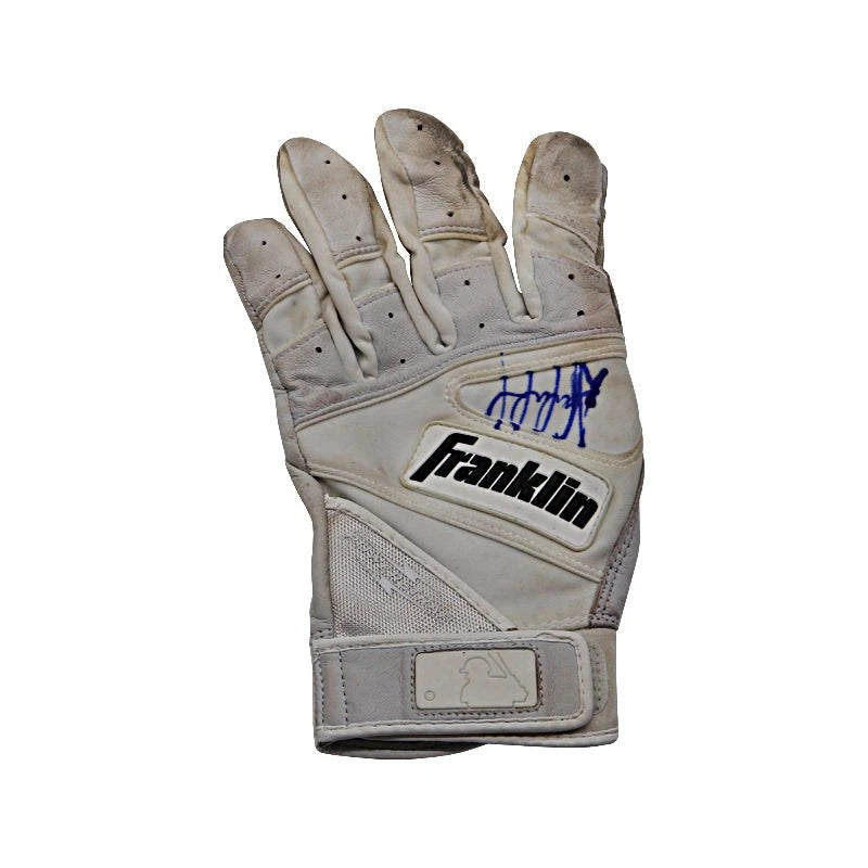 Andres Chaparro New York Yankees Autographed 2023 Spring Training Used Franklin White/Black Left Batting Glove (Chaparro LOA)