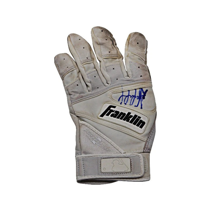Andres Chaparro New York Yankees Autographed 2023 Spring Training Used Franklin White/Black Left Batting Glove (Chaparro LOA)