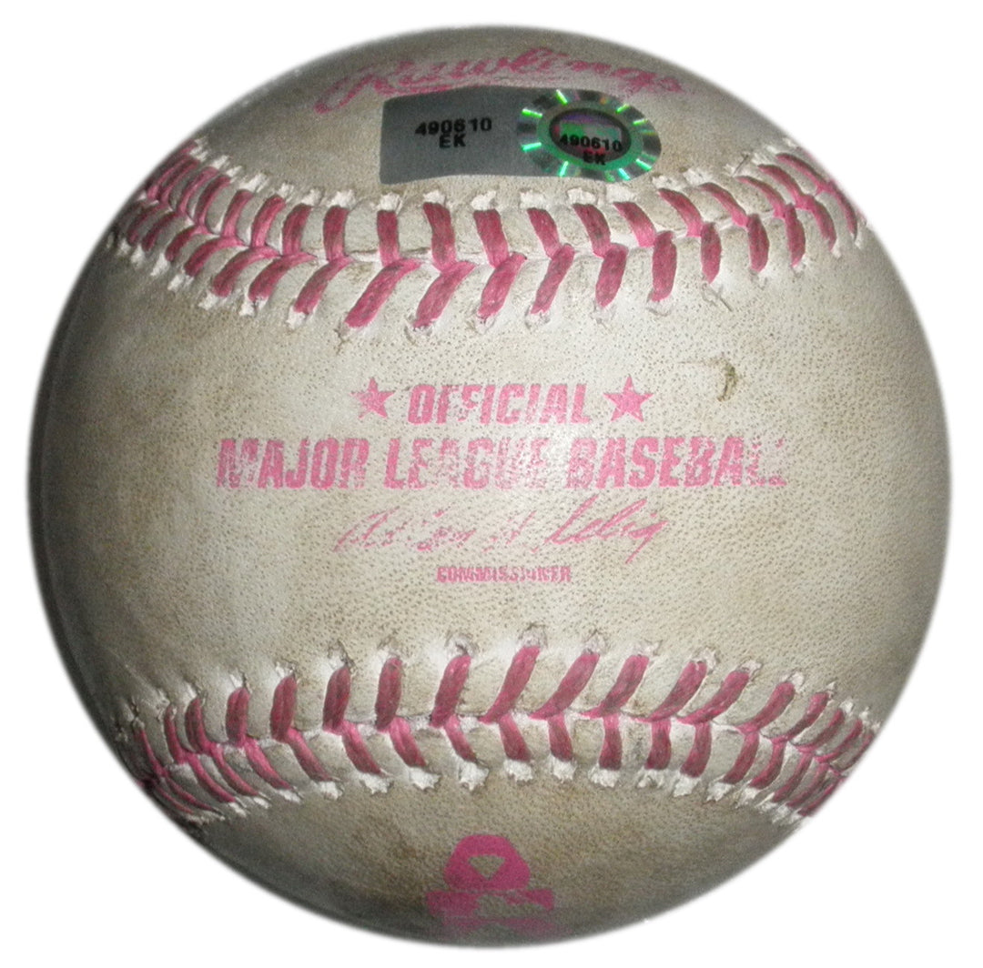 MATT HARVEY SIGNED GAME USED MOTHER'S DAY PINK BALL NY METS PITCH STARLING MARTE