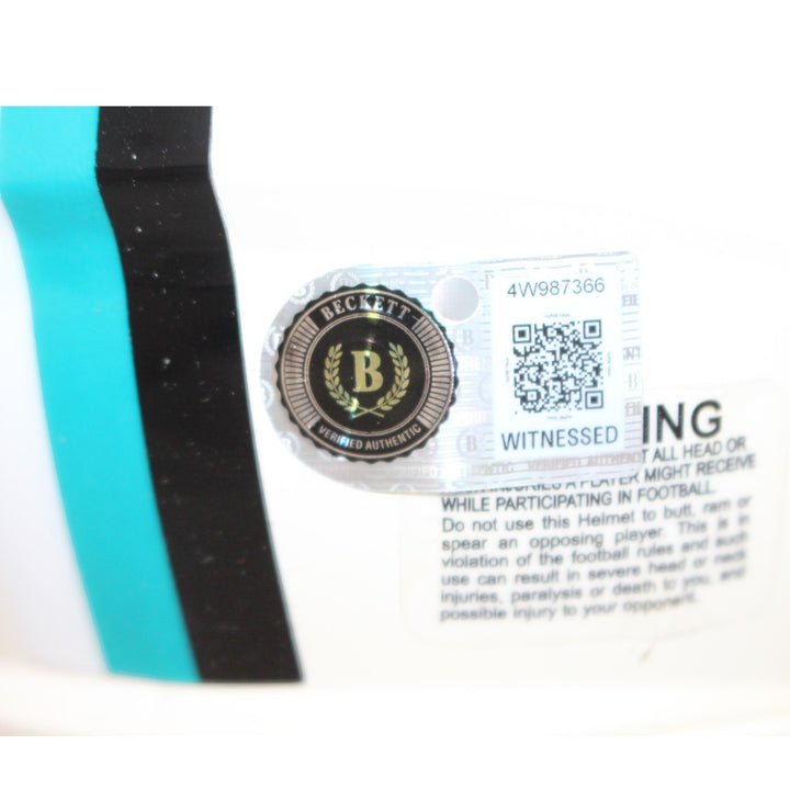 Travis Hunter Autographed Jacksonville Jaguars Retro Mini Helmet Beckett W 57926