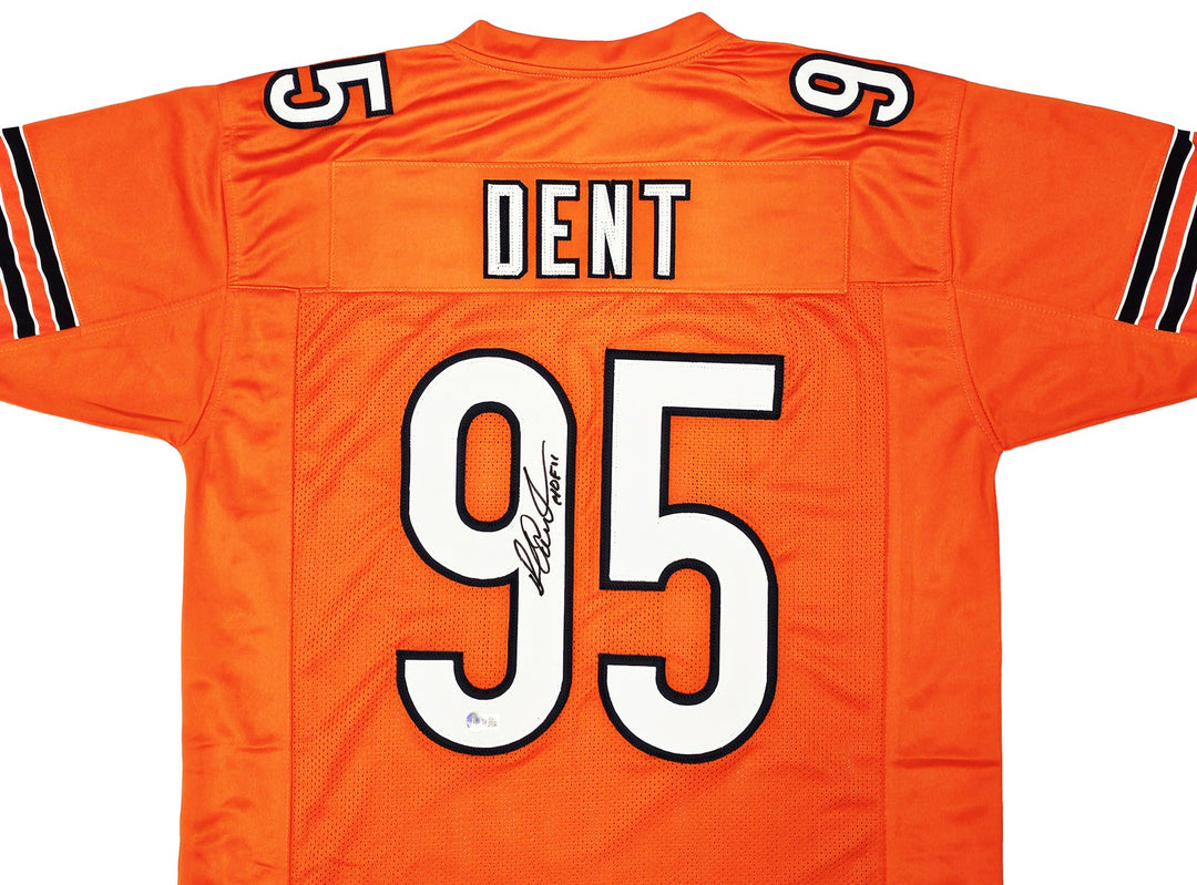 Chicago Bears Richard Dent Autographed Signed Orange Jersey "HOF 11" Beckett Wit