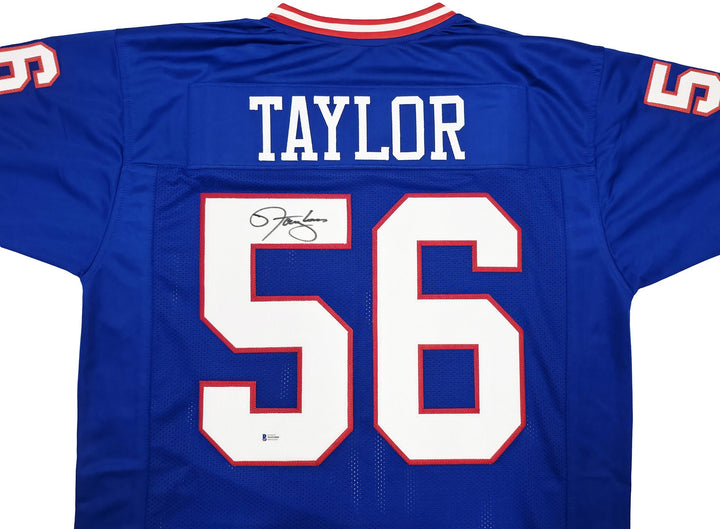 New York Giants Lawrence Taylor Signed Blue Jersey Beckett BAS