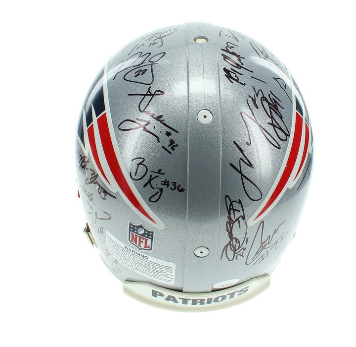2015-16 New England Patriots Team Signed Helmet JSA COA Tom Brady Gronkowski +33