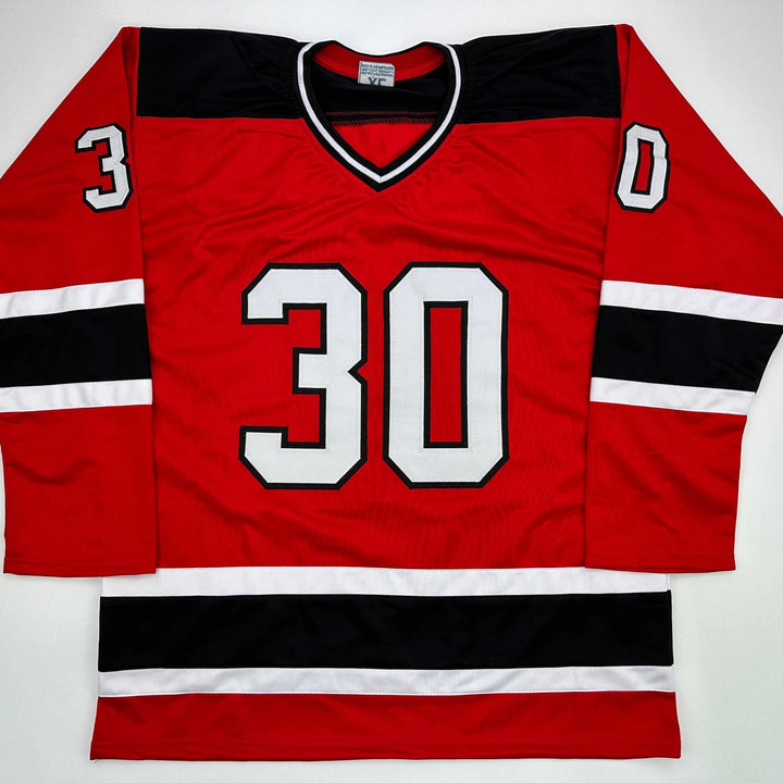 Facsimile Autographed Martin Brodeur New Jersey Red Reprint Jersey Size Men's XL