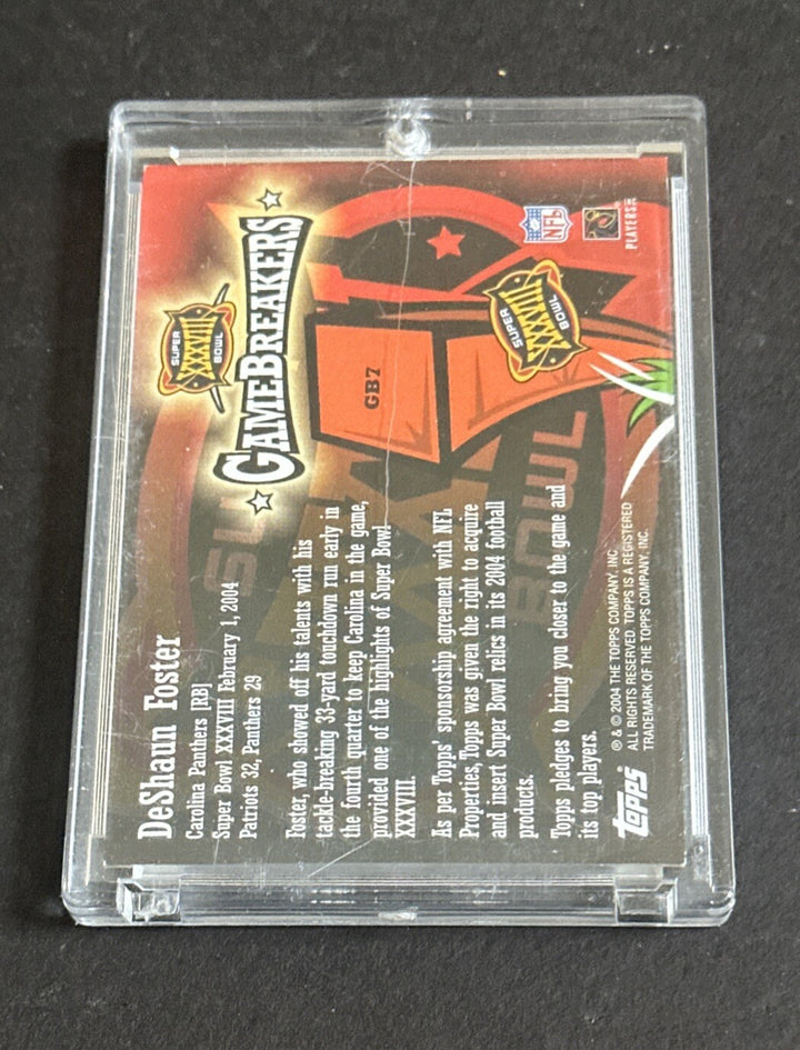 2004 Topps Super Bowl XXXVIII Game Used End Zone Pylon Deshaun Foster Panthers