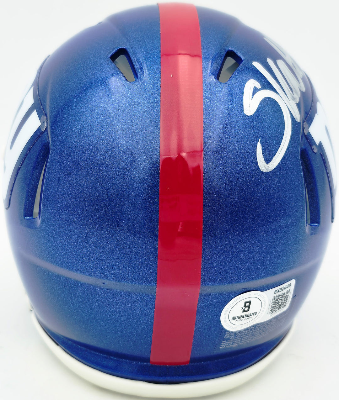 Cam Skattebo Signed Giants Blue Speed Mini Helmet Beckett QR
