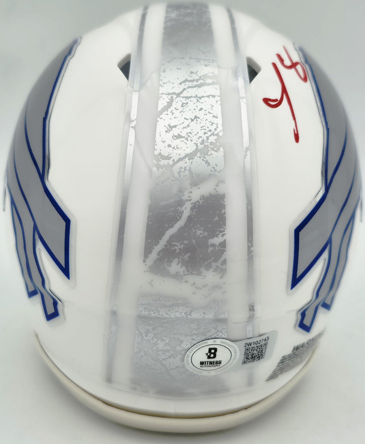 LeSean McCoy Signed Bills White Rivalries Speed Mini Helmet Beckett Witness