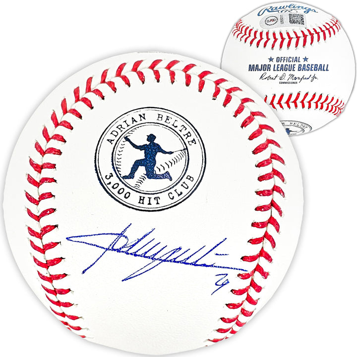 Adrian Beltre Signed Official 3000th Hit Logo MLB Baseball Texas Rangers JSA