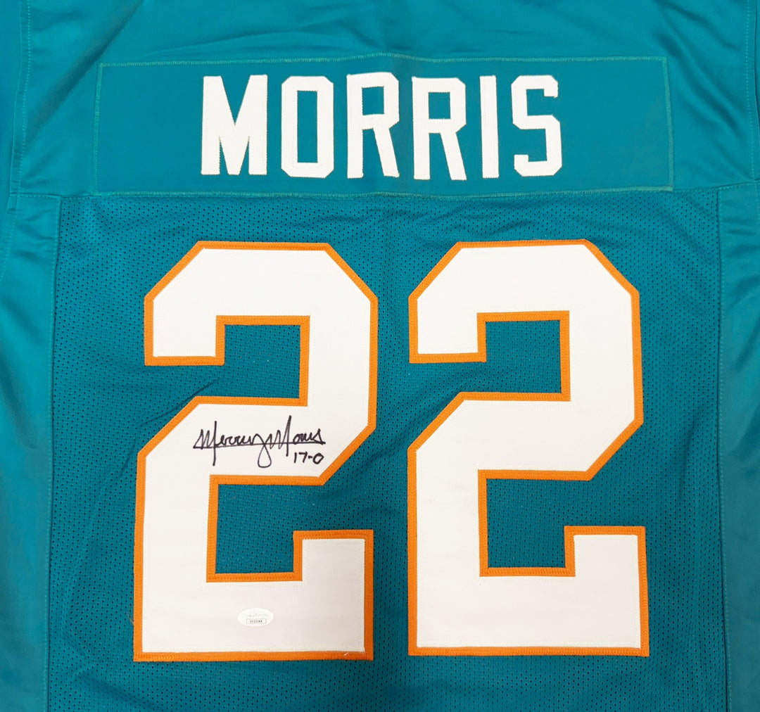 Mercury Morris Signed Dolphins Teal Custom Jersey JSA