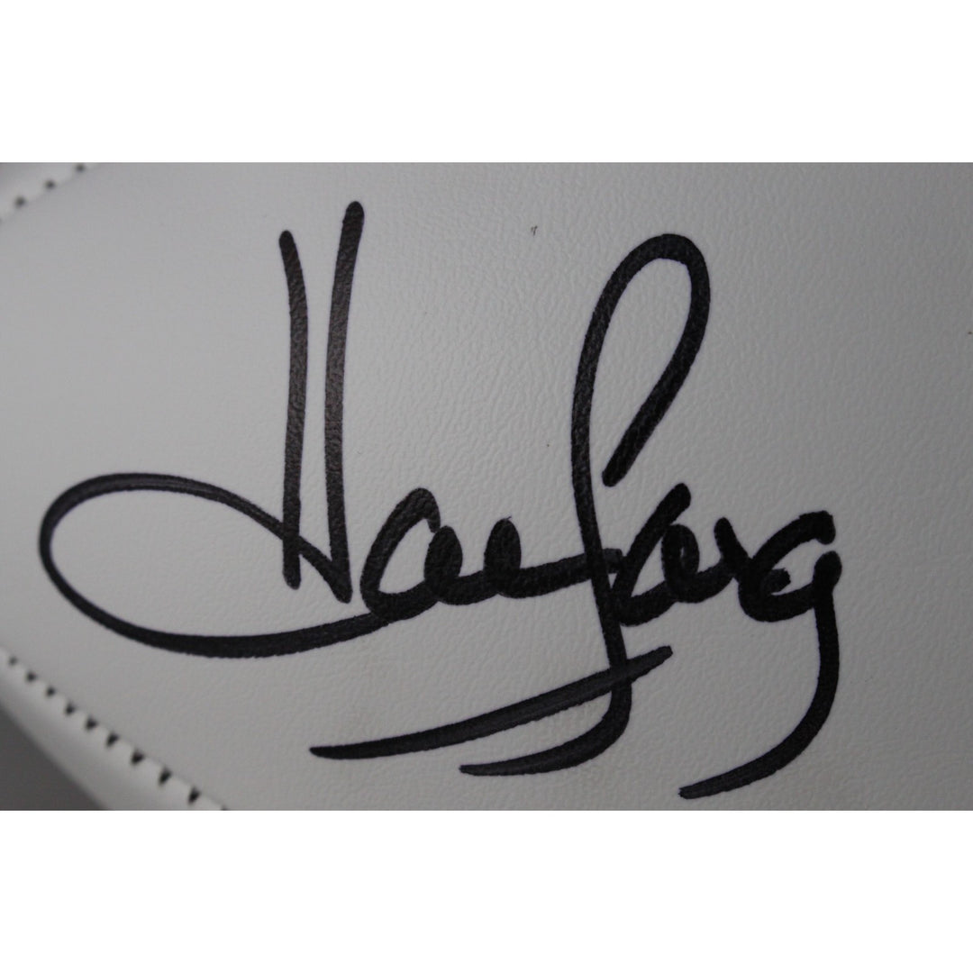 Howie Long Autographed Oakland Raiders Logo Football HOF Beckett Witness 49678