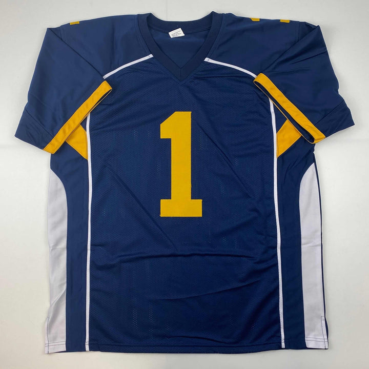 Facsimile Autographed Julian Edelman Kent State Blue Reprint Jersey Size Mens XL