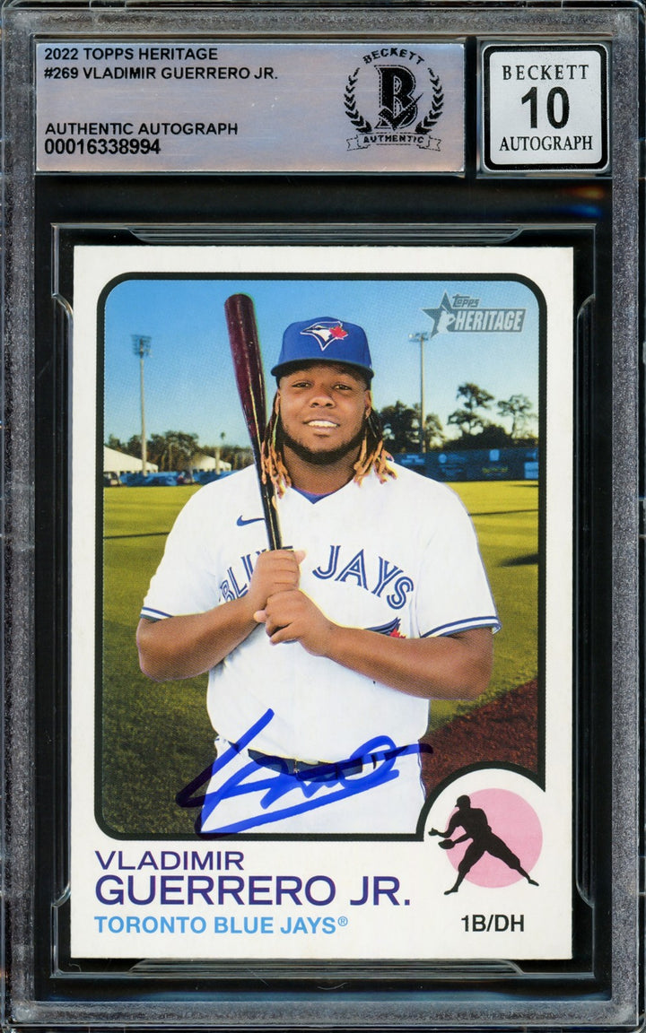 Vladimir Guerrero Jr. Signed 2022 Topps Heritage Card #269 Toronto Blue Jays