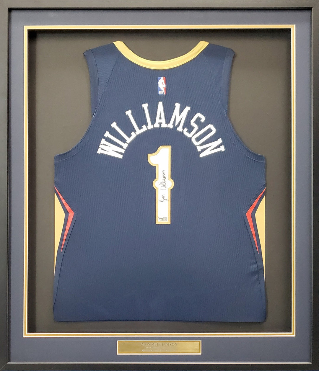New Orleans Pelicans Zion Williamson Signed Framed Blue Nike Jersey Fanatics