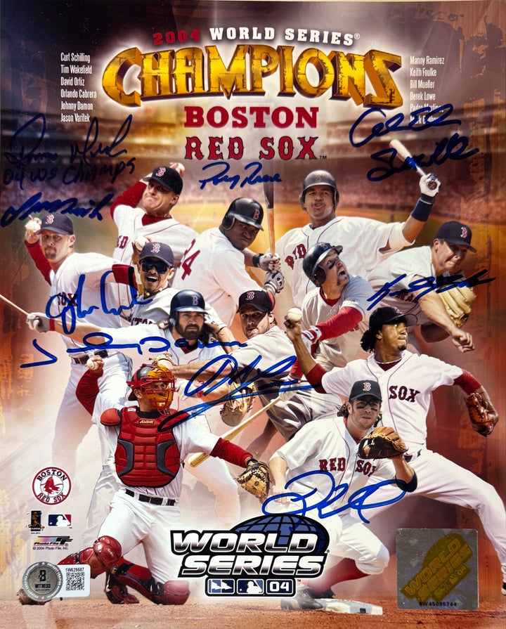 2004 Boston Red Sox World Series Champions 8X10 Team Signed Photo-11 sig-Beckett