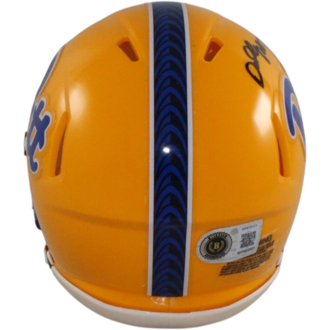 Darrelle Revis Autographed Pittsburgh Panthers Mini Helmet Beckett Witness 58224