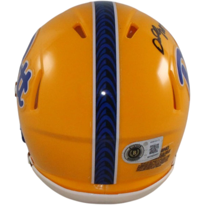 Darrelle Revis Autographed Pittsburgh Panthers Mini Helmet Beckett Witness 58224