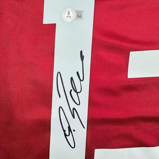 Framed Signed Michael Ballack 35x39 Bayern Munich Jersey Beckett COA