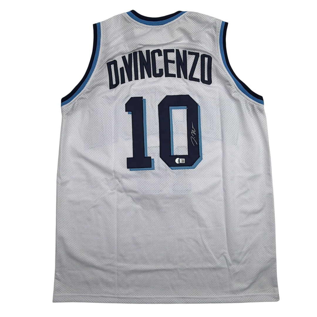 Autographed/Signed Donte DiVincenzo Villanova White College Jersey Beckett COA