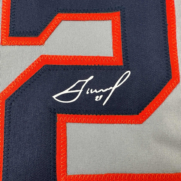 Facsimile Autographed Jose Altuve Houston Grey Reprint Jersey Size Men's XL