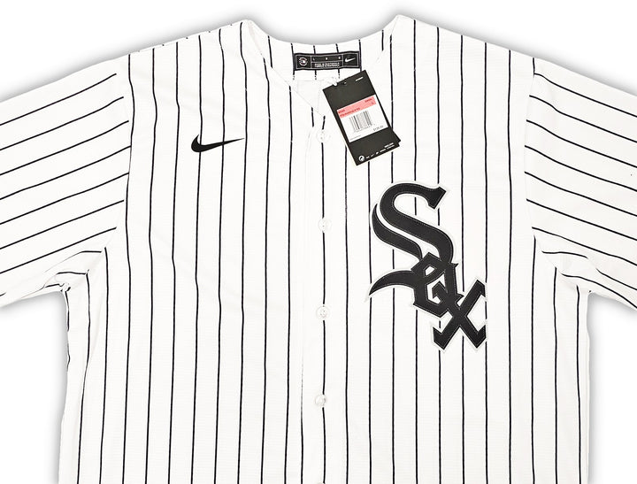 White Sox Frank Thomas Signed White Pinstripes Nike Jersey Size L Beckett Wit