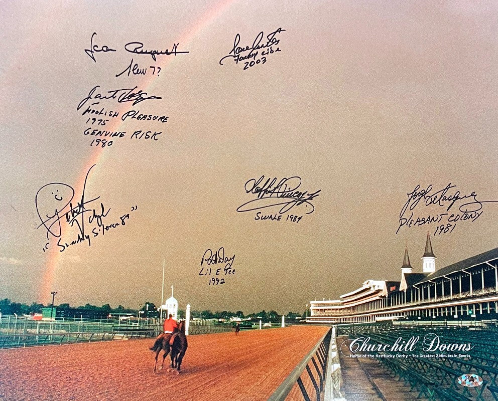 Kentucky Derby Winners signed 16x20 Photo 7 sig Pincay/Valenzuela/Velasquez  MAB