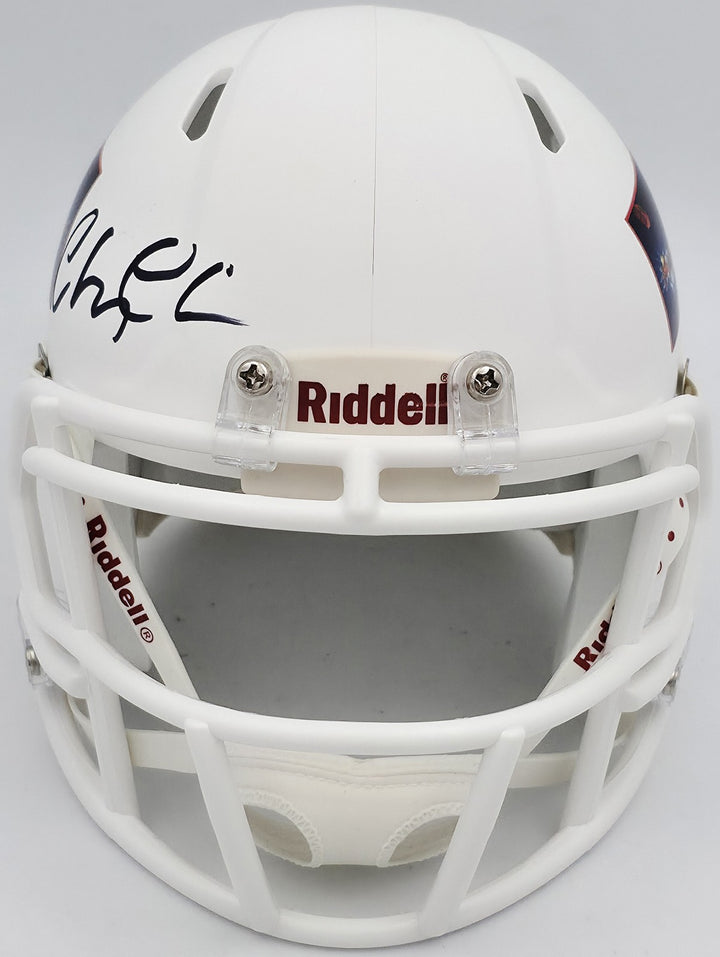 Chevy Chase Signed Christmas Vacation White Speed Mini Helmet Beckett