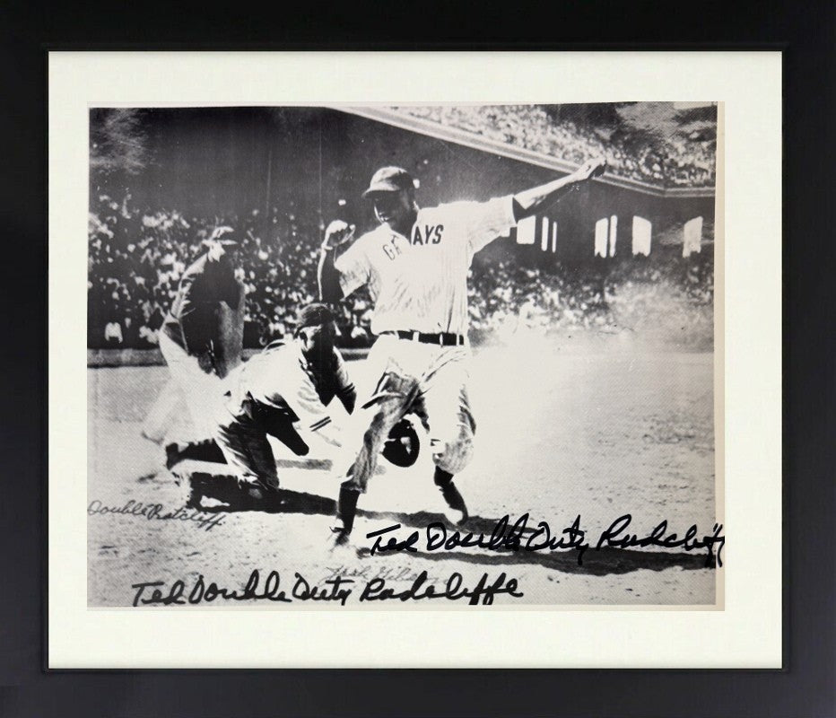 Ted Double Duty Radcliffe signed Homestead Grays 8x10 Photo imperfect- COA