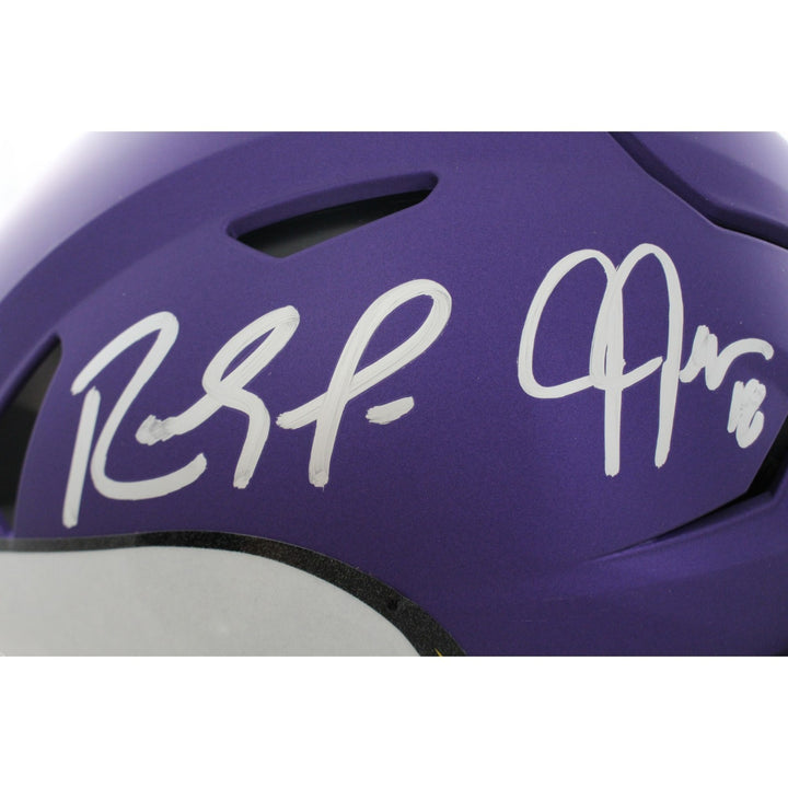 Randy Moss Justin Jefferson Signed Minnesota Vikings SpeedFlex Helmet BAS 57980