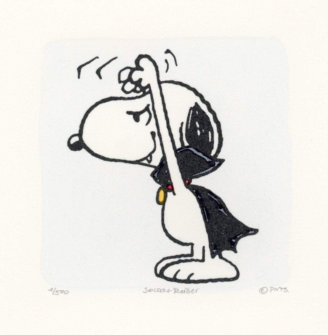 Snoopy Peanuts Art Sowa & Reiser #D/500 Hand Painted Etching Hands Up Dracula