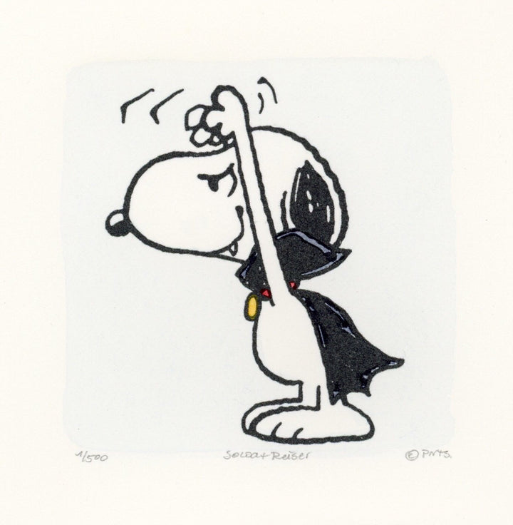 Snoopy Peanuts Art Sowa & Reiser #D/500 Hand Painted Etching Hands Up Dracula