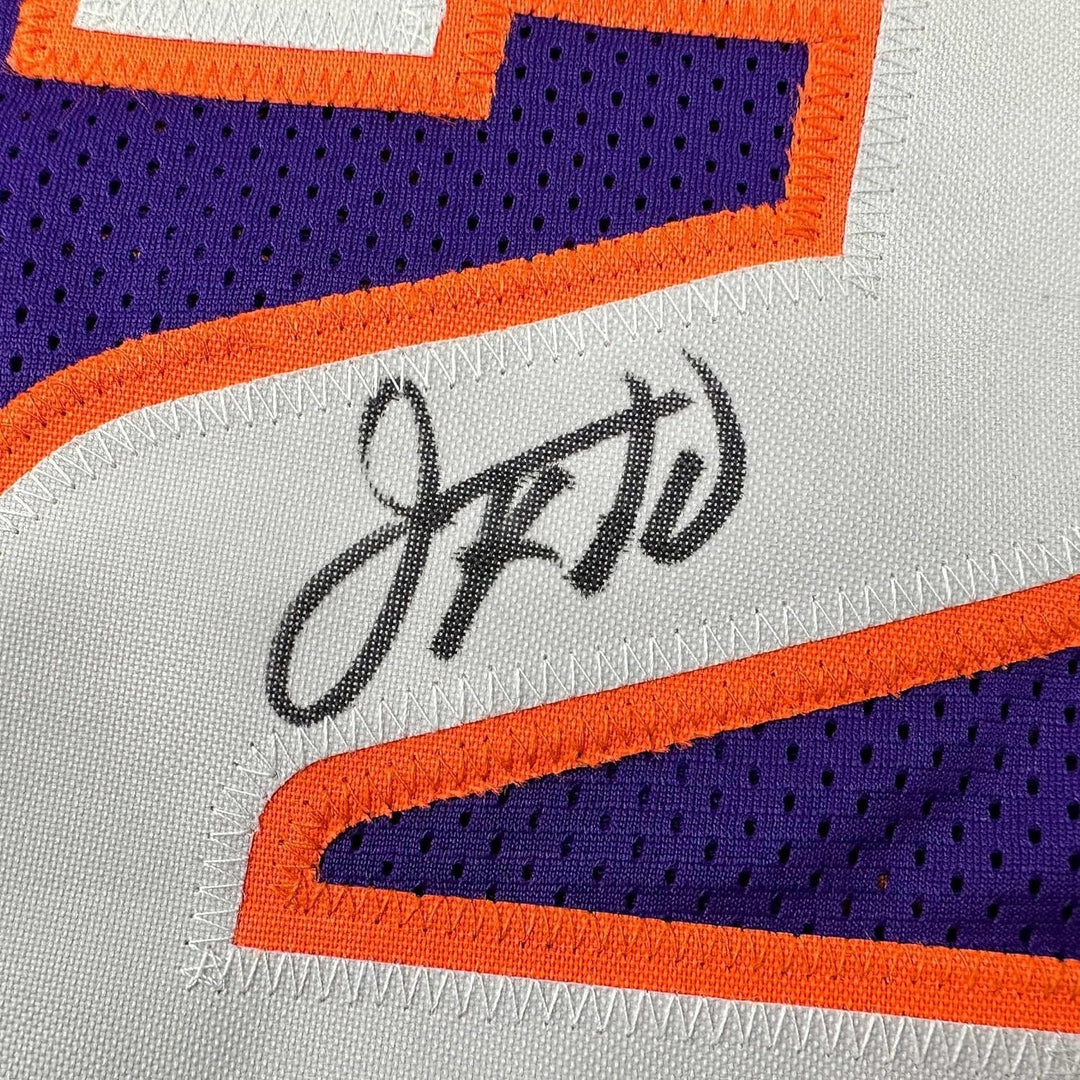 Framed Autographed/Signed Jason Kidd 35x39 Phoenix Purple Jersey BAS COA