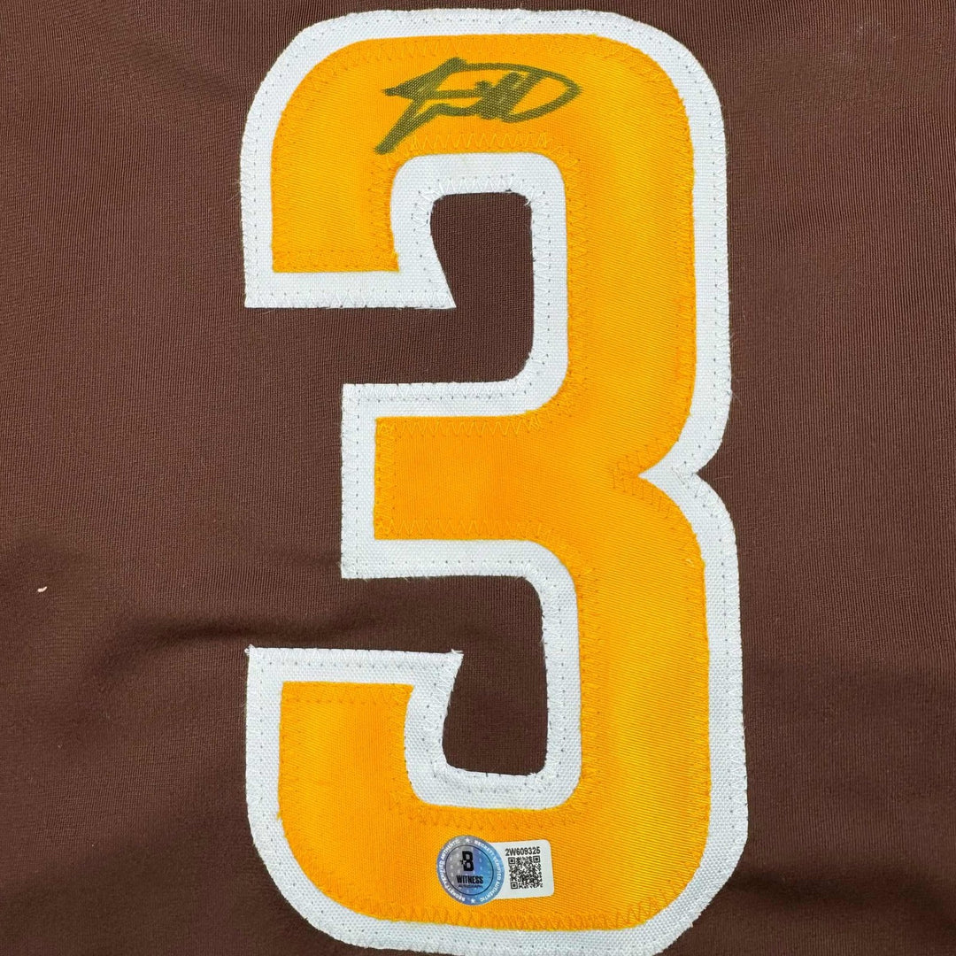 Autographed/Signed Jackson Merrill San Diego Brown Jersey Beckett COA