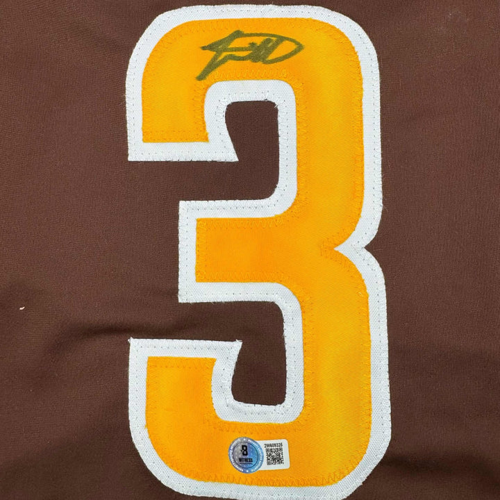 Autographed/Signed Jackson Merrill San Diego Brown Jersey Beckett COA