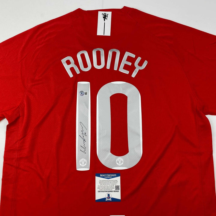 Autographed/Signed Wayne Rooney Manchester United 2008 Jersey Beckett COA