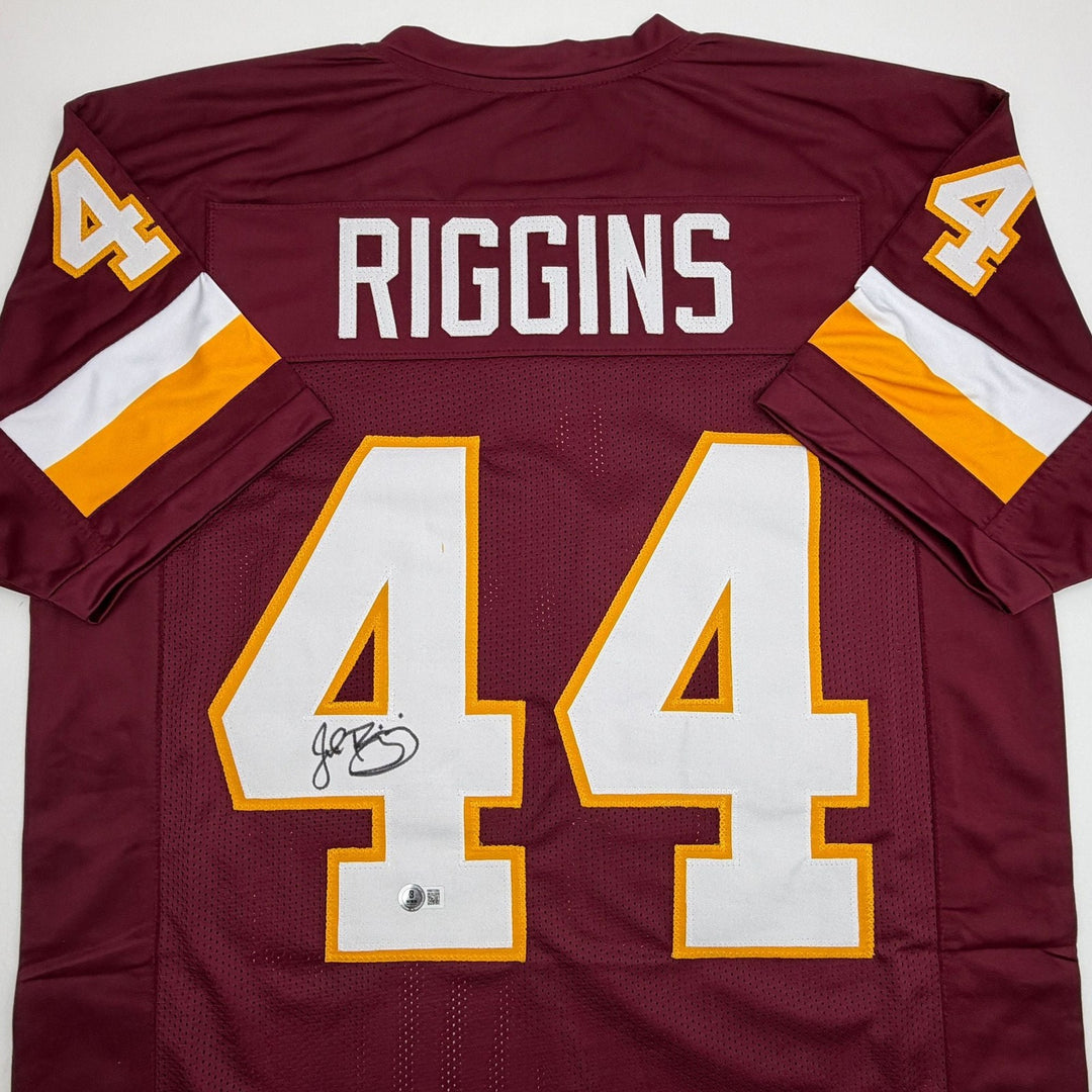 Autographed/Signed John Riggins Washington Burgundy Jersey Beckett BAS COA