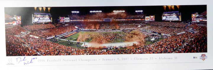 Deshaun Watson Signed 13x40 Panoramic Photo Clemson Tigers Beckett BAS