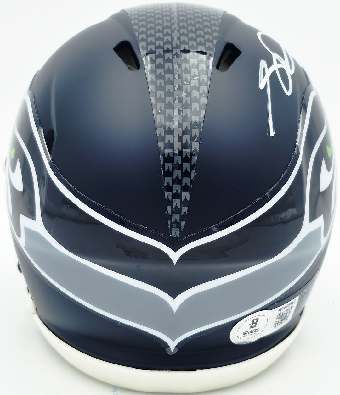 Sam Darnold Signed Seattle Seahawks Blue Speed Mini Helmet Beckett Witness