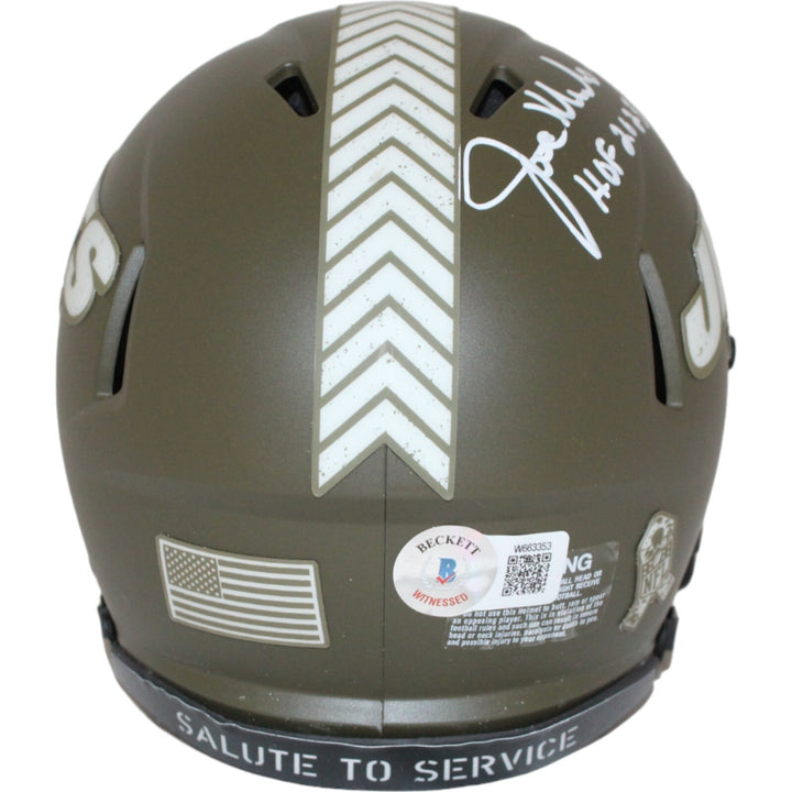 Joe Klecko Autographed/Signed New York Jets Salute Mini Helmet Beckett 43018