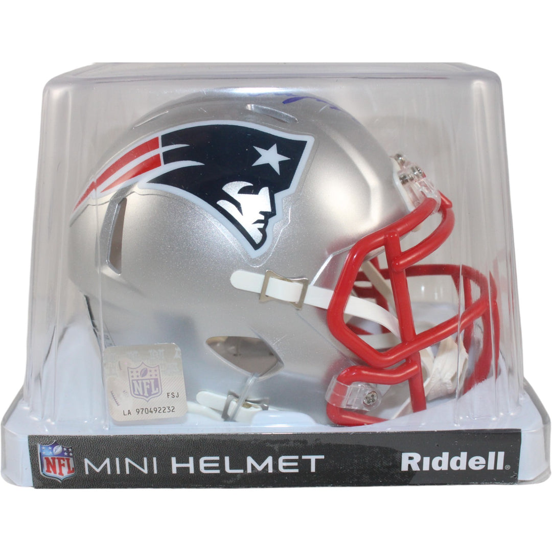 Christian Gonzalez Autographed New England Patriots Mini Helmet Beckett W 50846