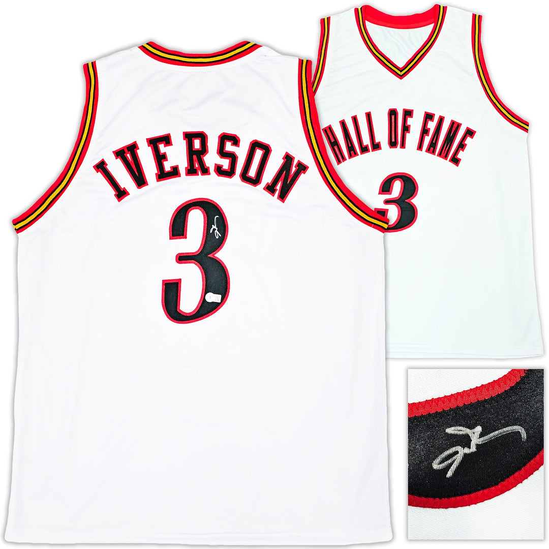 Philadelphia 76ers Allen Iverson Signed White Jersey Beckett Wit