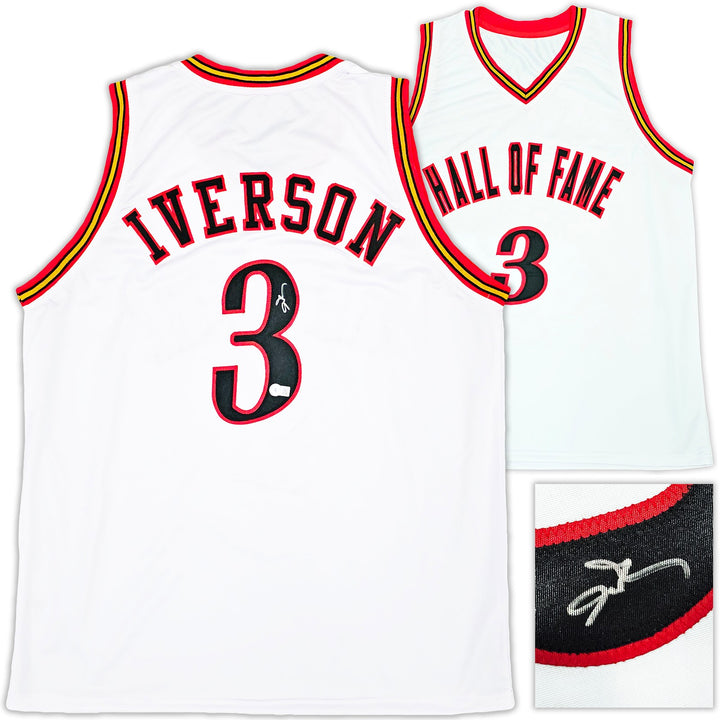 Philadelphia 76ers Allen Iverson Signed White Jersey Beckett Wit