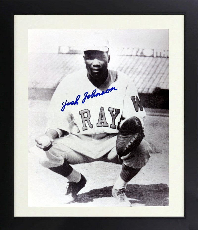Josh Johnson signed 1934 Homestead Grays Negro League 8x10 Photo Ding Framed-COA