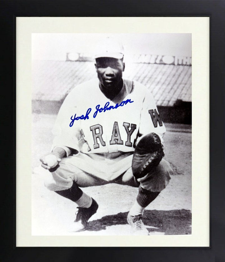 Josh Johnson signed 1934 Homestead Grays Negro League 8x10 Photo Ding Framed-COA