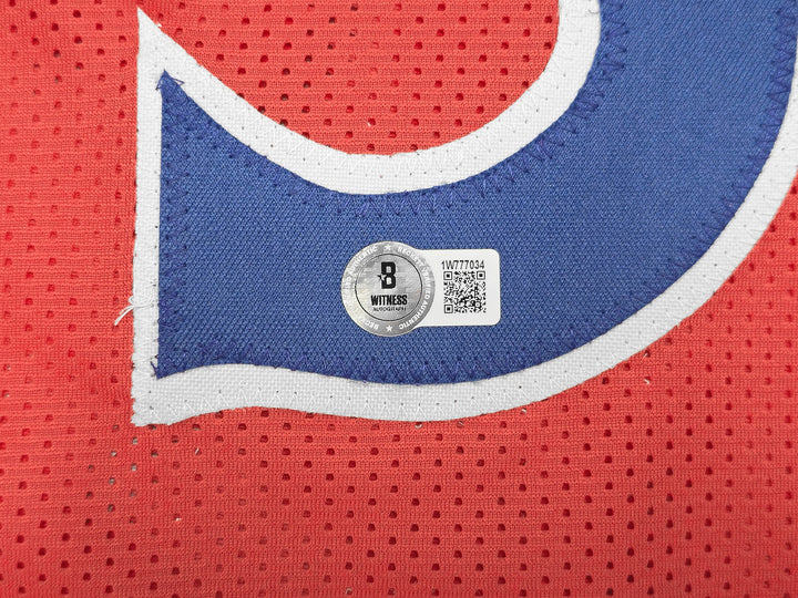 Philadelphia 76ers Allen Iverson Autographed Signed Red Jersey Beckett Witness