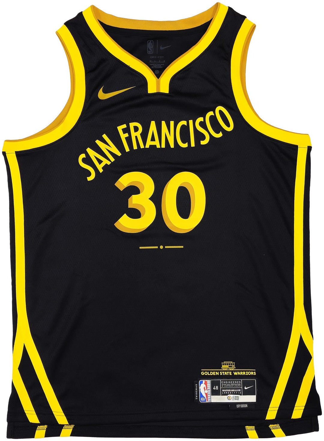 Warriors Stephen Curry Auto Black Nike Swingman City Edt Jersey 48 Wardell BAS