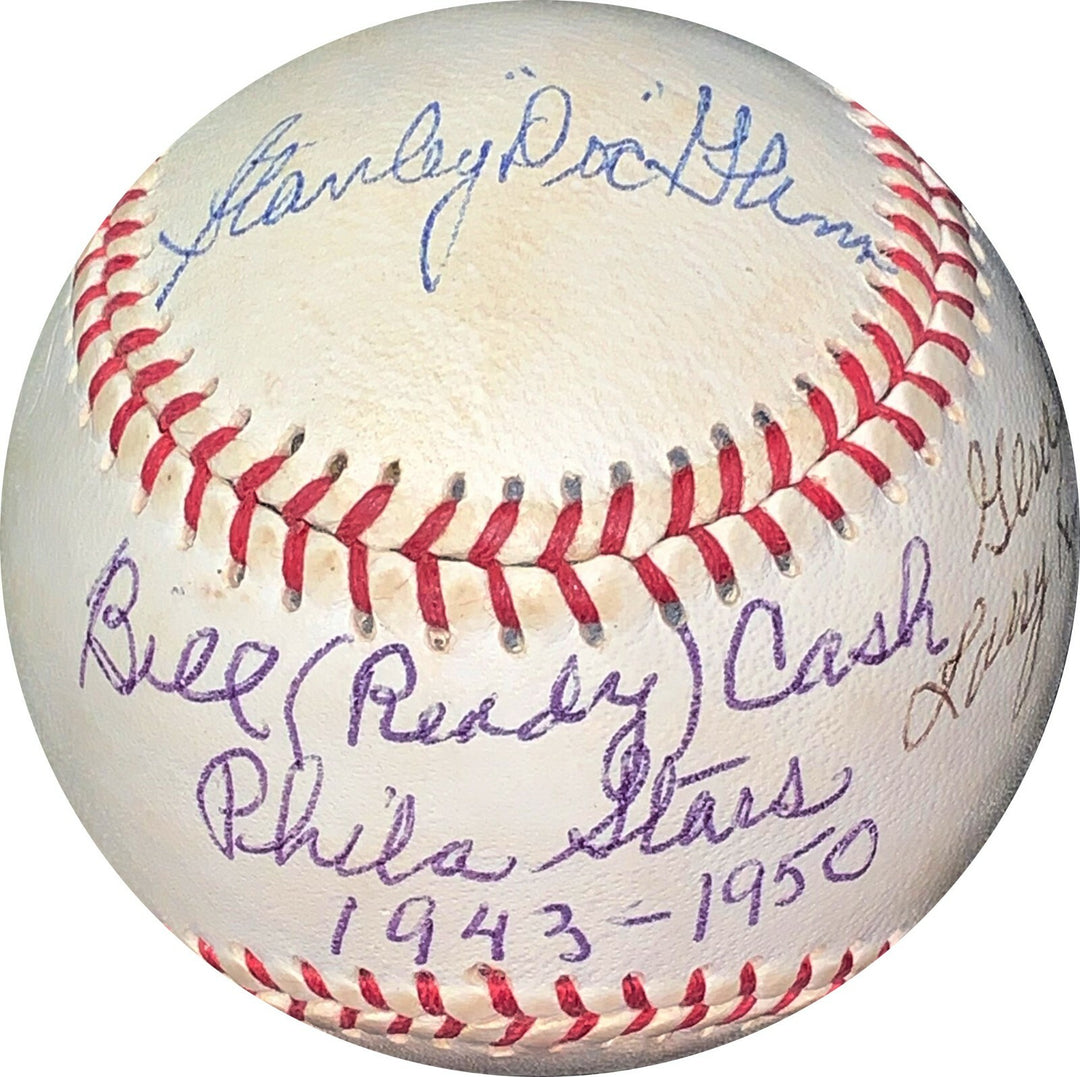 1940’s Philadelphia Stars baseball 4-sigs Bill Ready Cash, Stanley Doc Glenn JSA