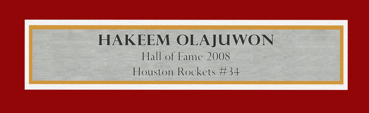 Houston Rockets Hakeem Olajuwon Signed Framed Red Jersey JSA